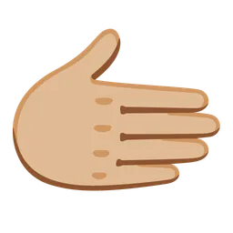 Rightwards Hand: Medium-Light Skin Tone — Google