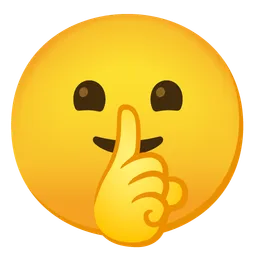 Face with Finger Covering Closed Lips — Google