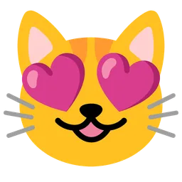 Smiling Cat Face with Heart-Shaped Eyes — Google