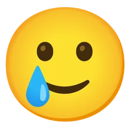 Smiling Face with Tear — Google
