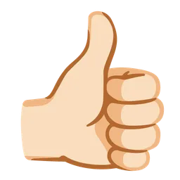 Thumbs Up: Light Skin Tone — Google
