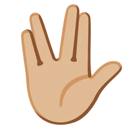 Vulcan Salute: Medium-Light Skin Tone — Google