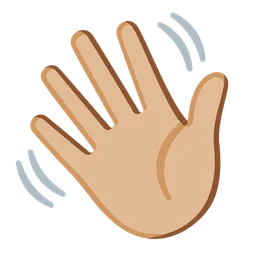 Waving Hand: Medium-Light Skin Tone — Google