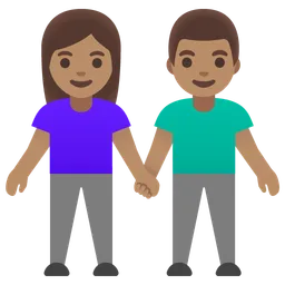 Woman and Man Holding Hands: Medium Skin Tone — Google