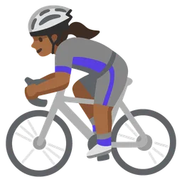 Woman Biking: Medium-Dark Skin Tone — Google