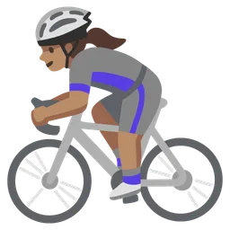 Woman Biking: Medium Skin Tone — Google