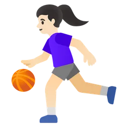 Woman Bouncing Ball: Light Skin Tone — Google