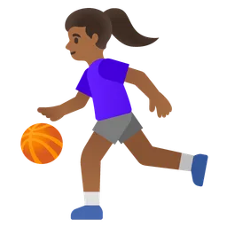 Woman Bouncing Ball: Medium-Dark Skin Tone — Google
