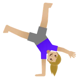 Woman Cartwheeling: Medium-Light Skin Tone — Google