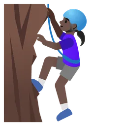 Woman Climbing: Dark Skin Tone — Google
