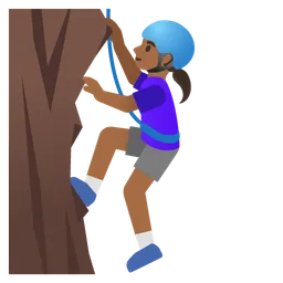 Woman Climbing: Medium-Dark Skin Tone — Google