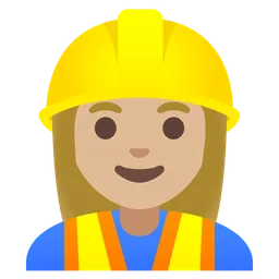 Woman Construction Worker: Medium-Light Skin Tone — Google