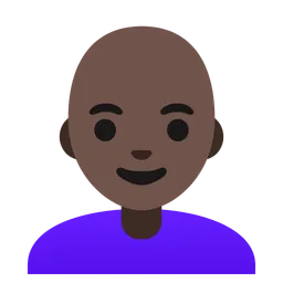 Woman: Dark Skin Tone, Bald — Google