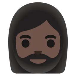 Woman: Dark Skin Tone, Beard — Google