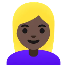 Woman: Dark Skin Tone, Blond Hair — Google