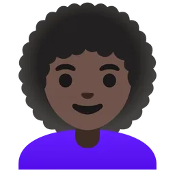 Woman: Dark Skin Tone, Curly Hair — Google