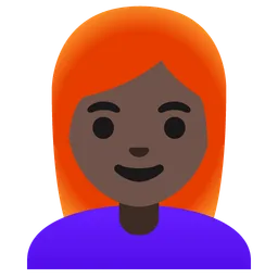 Woman: Dark Skin Tone, Red Hair — Google