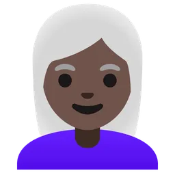 Woman: Dark Skin Tone, White Hair — Google