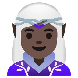 Woman Elf: Dark Skin Tone — Google