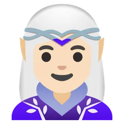 Woman Elf: Light Skin Tone — Google