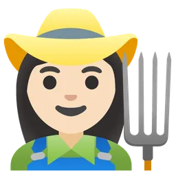Woman Farmer: Light Skin Tone — Google