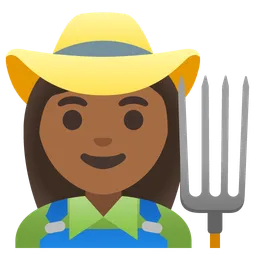 Woman Farmer: Medium-Dark Skin Tone — Google