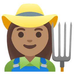Woman Farmer: Medium Skin Tone — Google