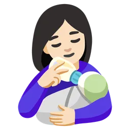 Woman Feeding Baby: Light Skin Tone — Google