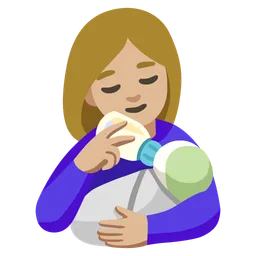 Woman Feeding Baby: Medium-Light Skin Tone — Google