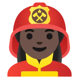 Woman Firefighter: Dark Skin Tone — Google
