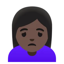 Woman Frowning: Dark Skin Tone — Google