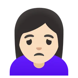 Woman Frowning: Light Skin Tone — Google