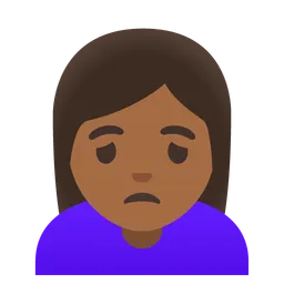 Woman Frowning: Medium-Dark Skin Tone — Google