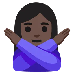 Woman Gesturing No: Dark Skin Tone — Google