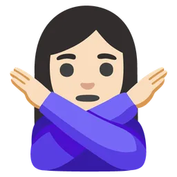 Woman Gesturing No: Light Skin Tone — Google