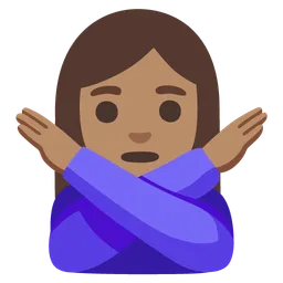 Woman Gesturing No: Medium Skin Tone — Google