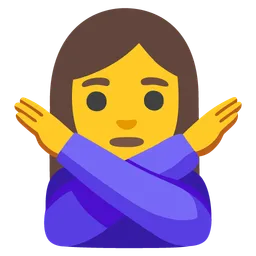 아니오 제스처를 취하는 여성 — Google