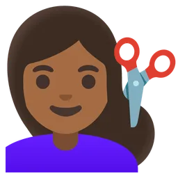 Woman Getting Haircut: Medium-Dark Skin Tone — Google