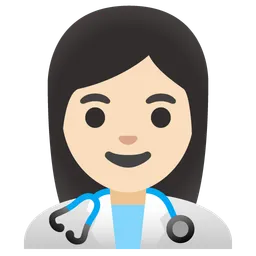 Woman Health Worker: Light Skin Tone — Google