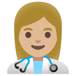 Woman Health Worker: Medium-Light Skin Tone — Google