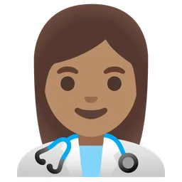 Woman Health Worker: Medium Skin Tone — Google