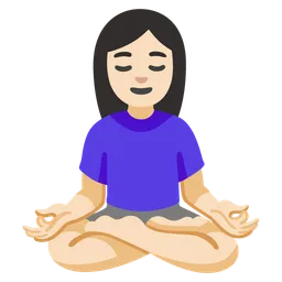 Woman in Lotus Position: Light Skin Tone — Google