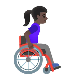 Woman in Manual Wheelchair Facing Right: Dark Skin Tone — Google