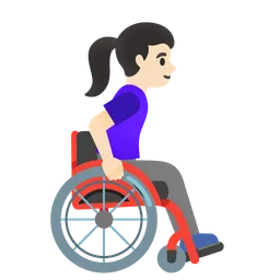 Woman in Manual Wheelchair Facing Right: Light Skin Tone — Google
