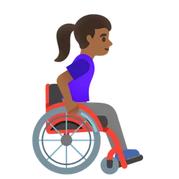 Woman in Manual Wheelchair Facing Right: Medium-Dark Skin Tone — Google
