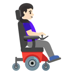 Woman in Motorized Wheelchair Facing Right: Light Skin Tone — Google