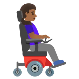 Woman in Motorized Wheelchair Facing Right: Medium-Dark Skin Tone — Google