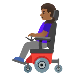 Woman in Motorized Wheelchair: Medium-Dark Skin Tone — Google