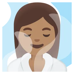 Woman in Steamy Room: Medium Skin Tone — Google