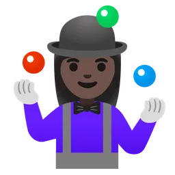 Woman Juggling: Dark Skin Tone — Google